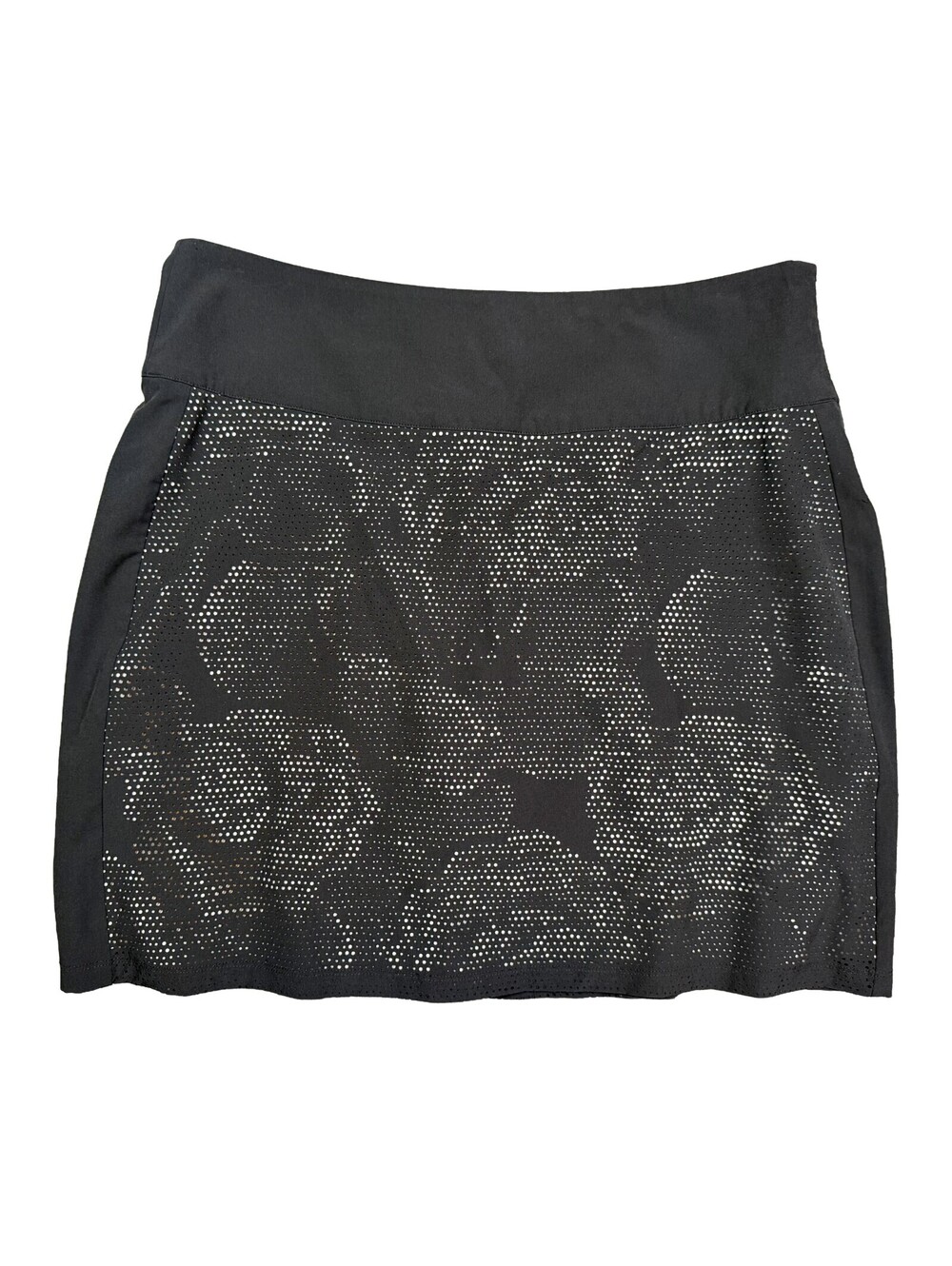 Krimson Klover Women's M Black Laser Cut Floral Skort Skirt Golf Tennis